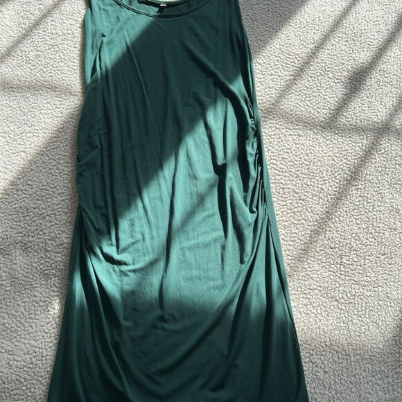 Women’s Side Ruched Jersey Knit Tank Body Con Dress Green Size M - Picture 4 of 8